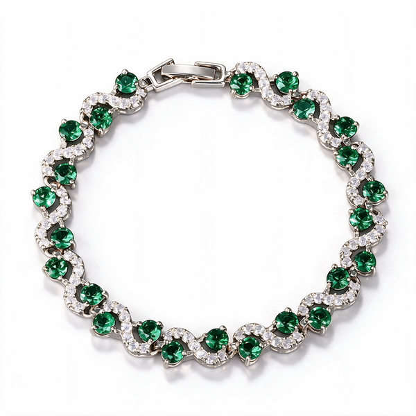 Bracelet Wave Tennis — Argenté Vert