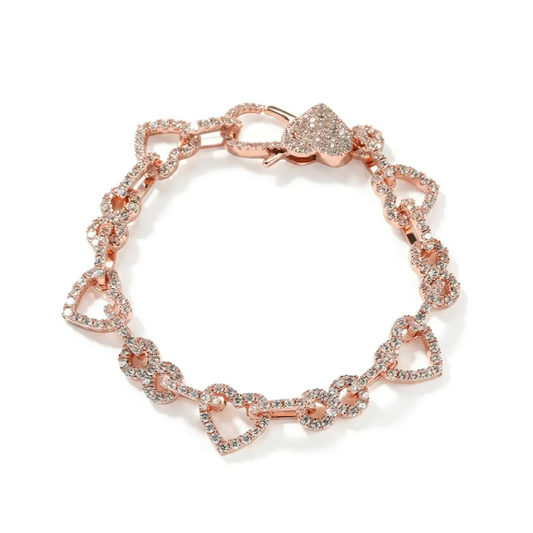 Bracelet Ice Heart — Or Rose