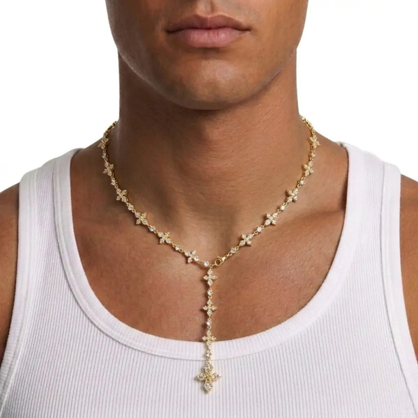 Collier Croix Iced — Doré