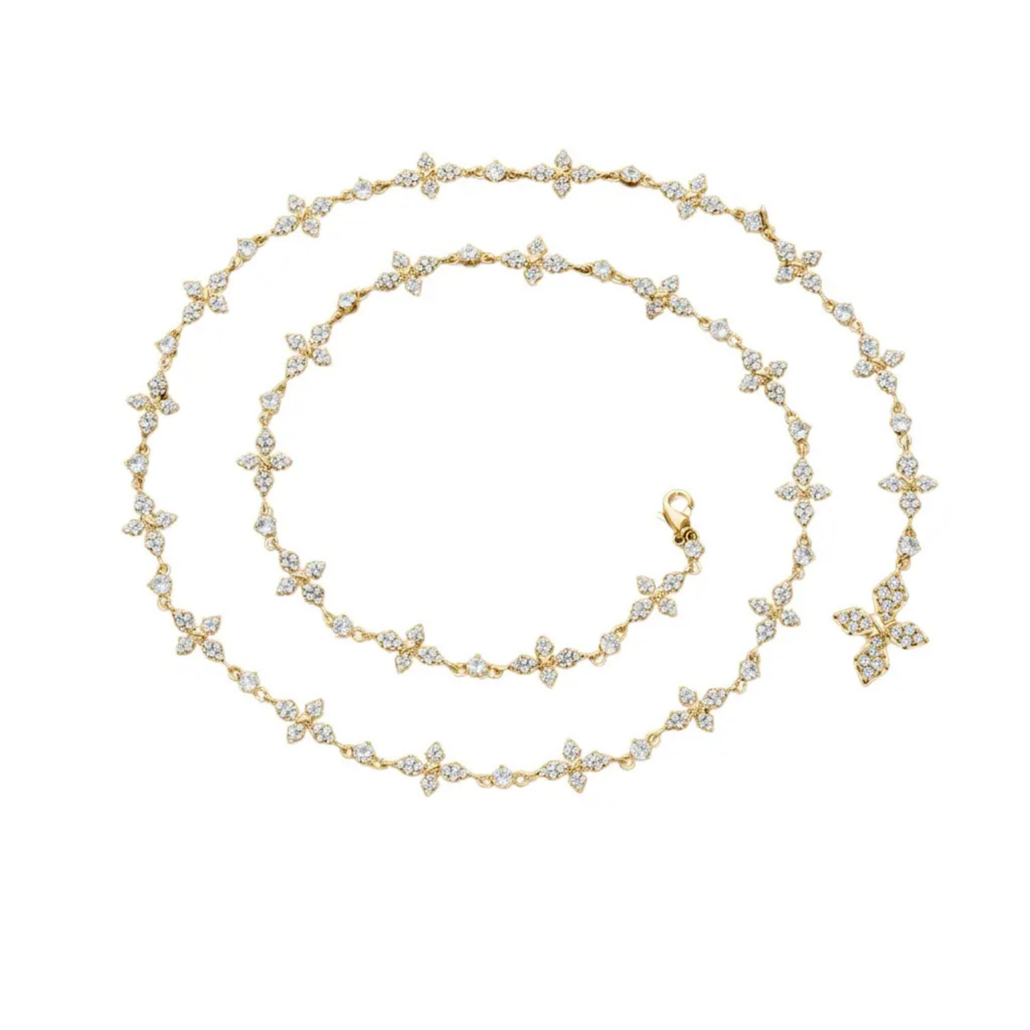 Collier Croix Iced — Doré