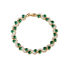Bracelet Wave Tennis — Doré Vert
