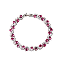 Bracelet Wave Tennis — Argenté Rouge