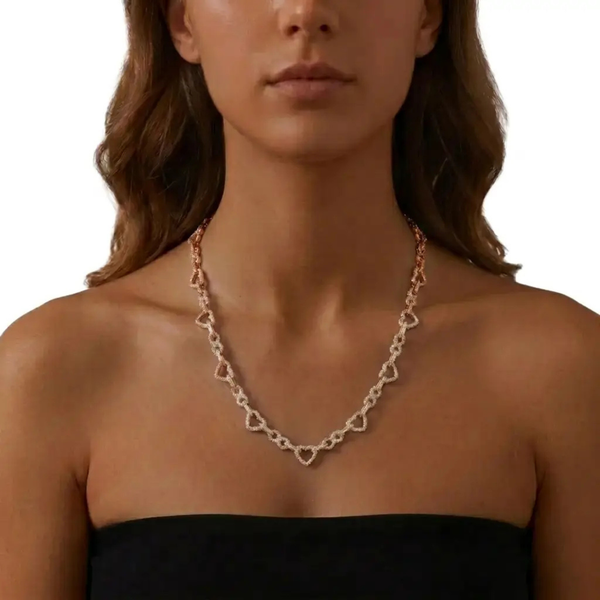 Collier Ice Heart — Or Rose