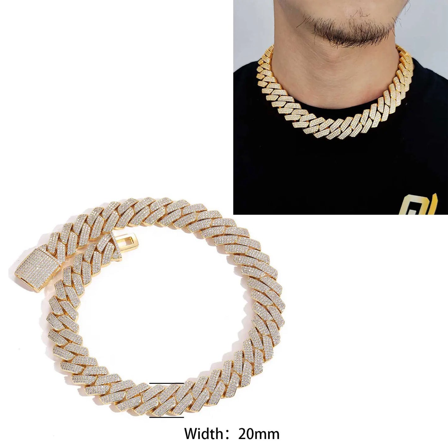 Chaîne Miami 20 mm — Bicolore