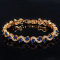 Bracelet Wave Tennis — Doré Bleu
