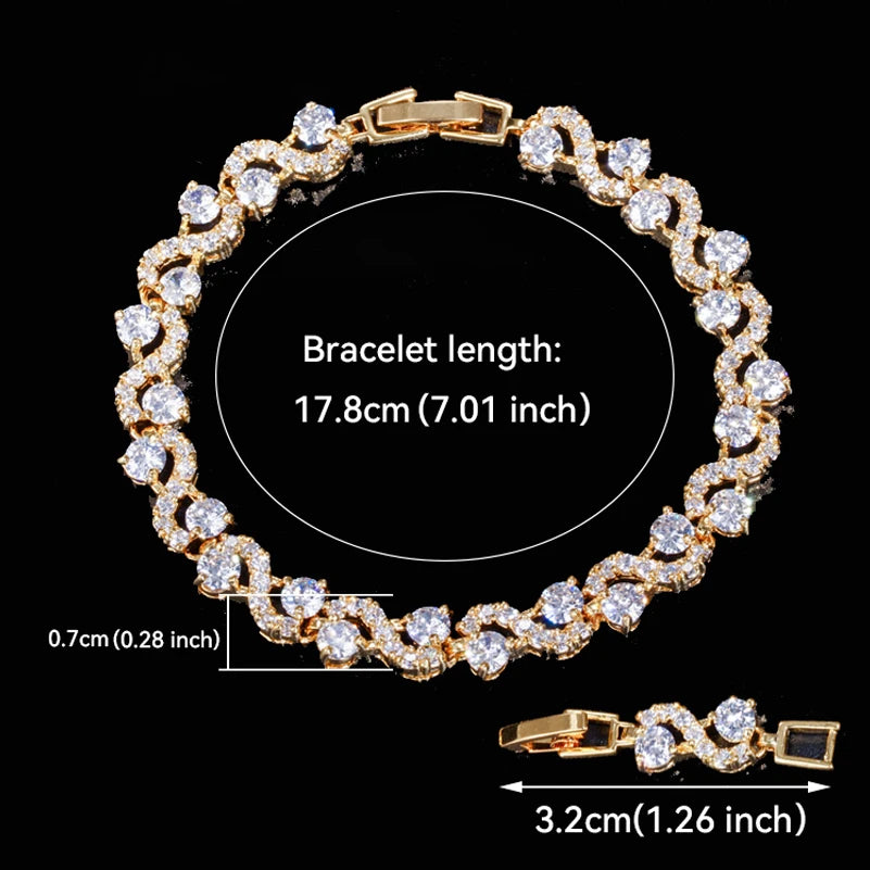 Bracelet Wave Tennis — Argenté Bleu