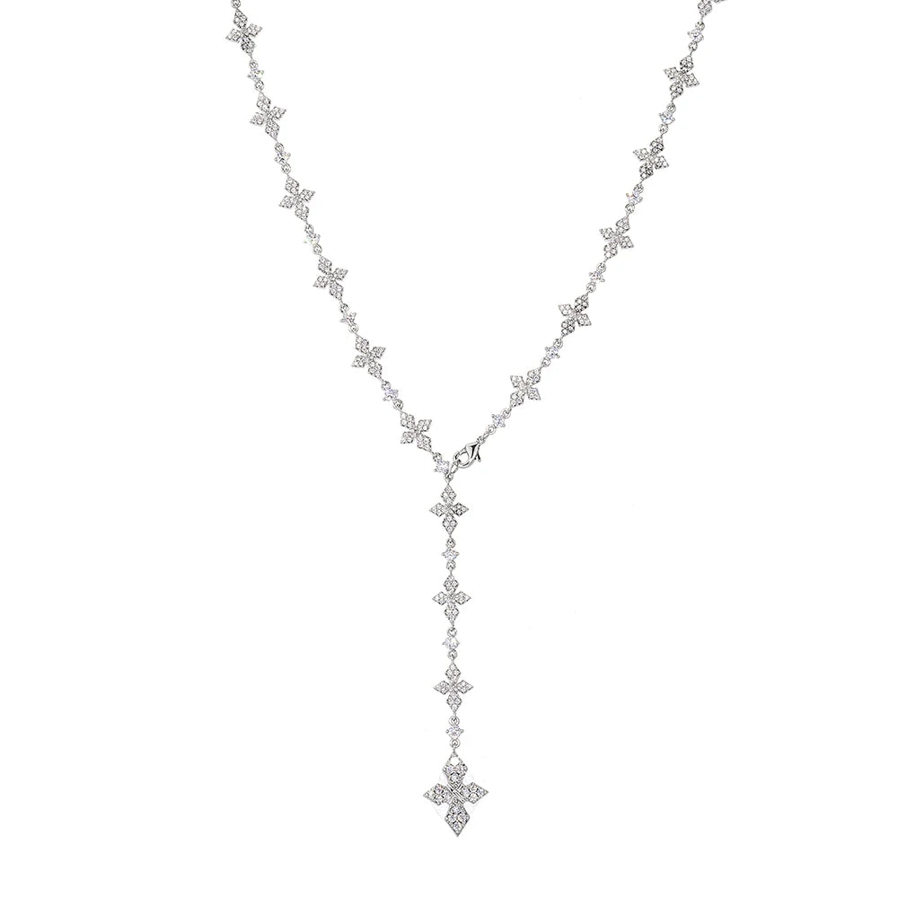 Collier Croix Iced — Argenté