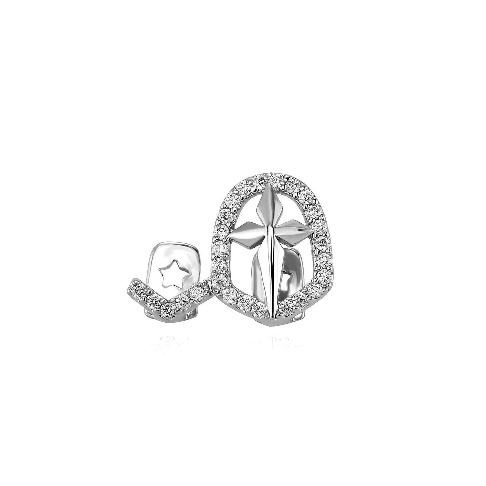Grillz Cross Iced — Argenté