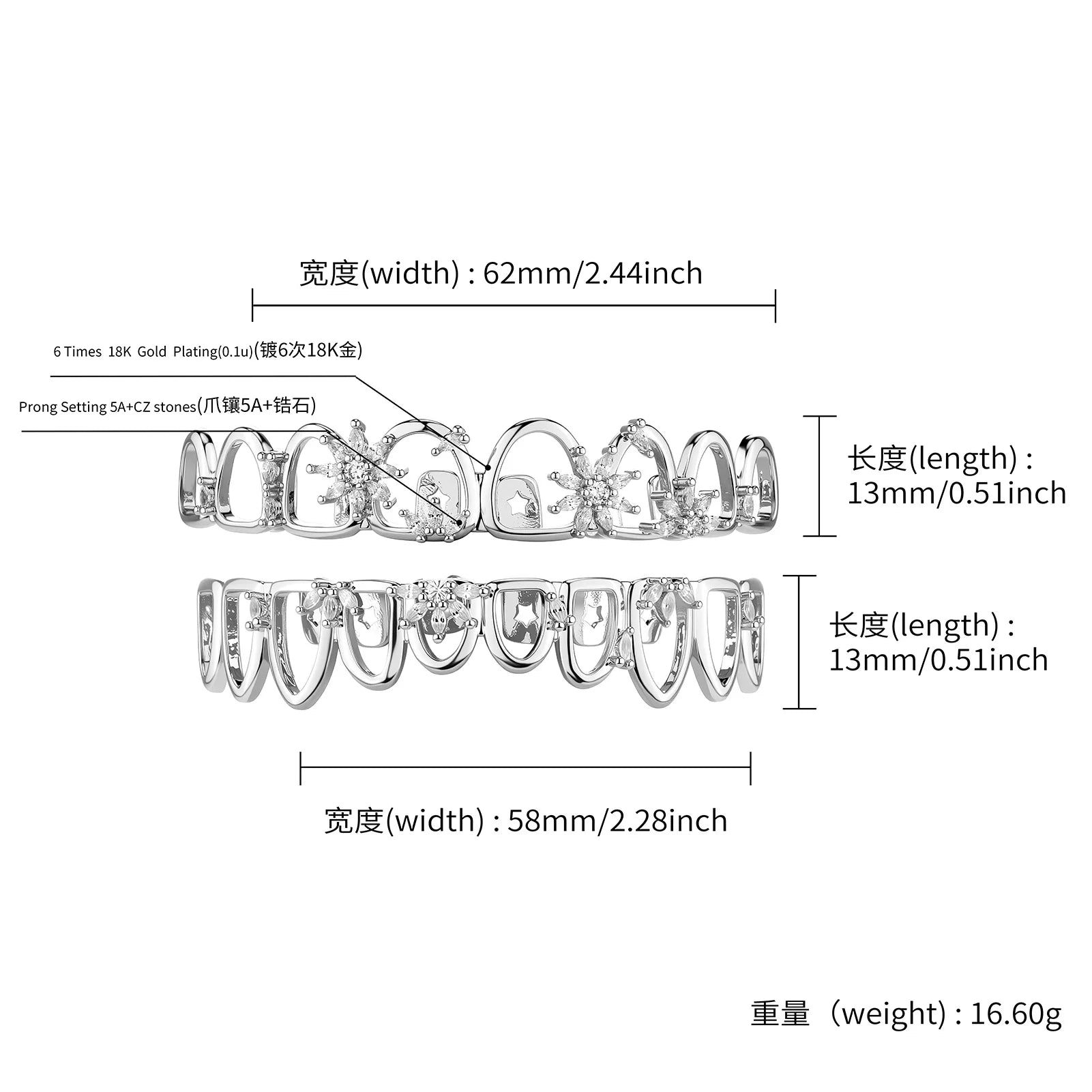 Grillz Lucky Flower — Set 8 dents