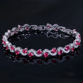 Bracelet Wave Tennis — Argenté Rouge