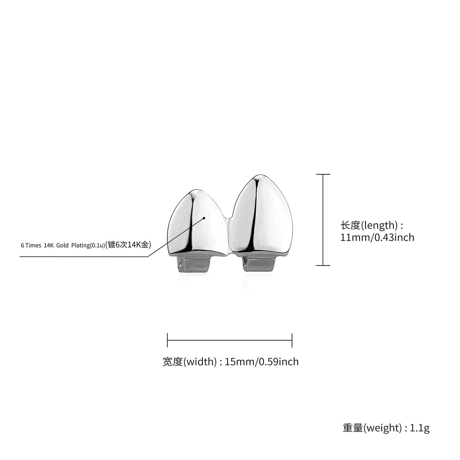 Grillz Fang Gloss — Argenté