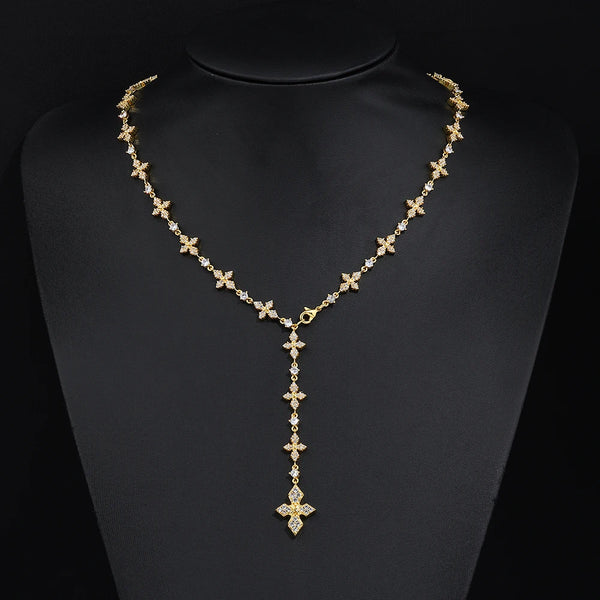 Collier Croix Iced — Doré