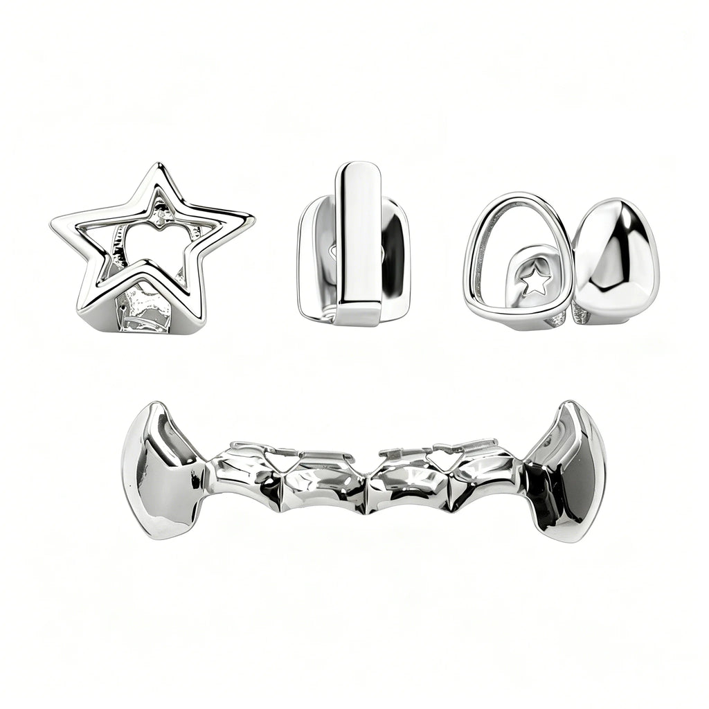 Grillz Star Set — 4 pièces — Argenté