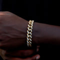 Bracelet Cuban Prong 14 mm — Doré