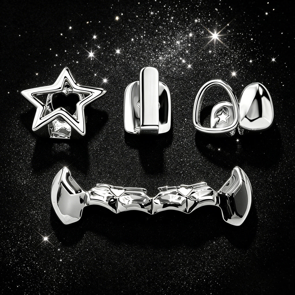 Grillz Star Set — 4 pièces — Argenté