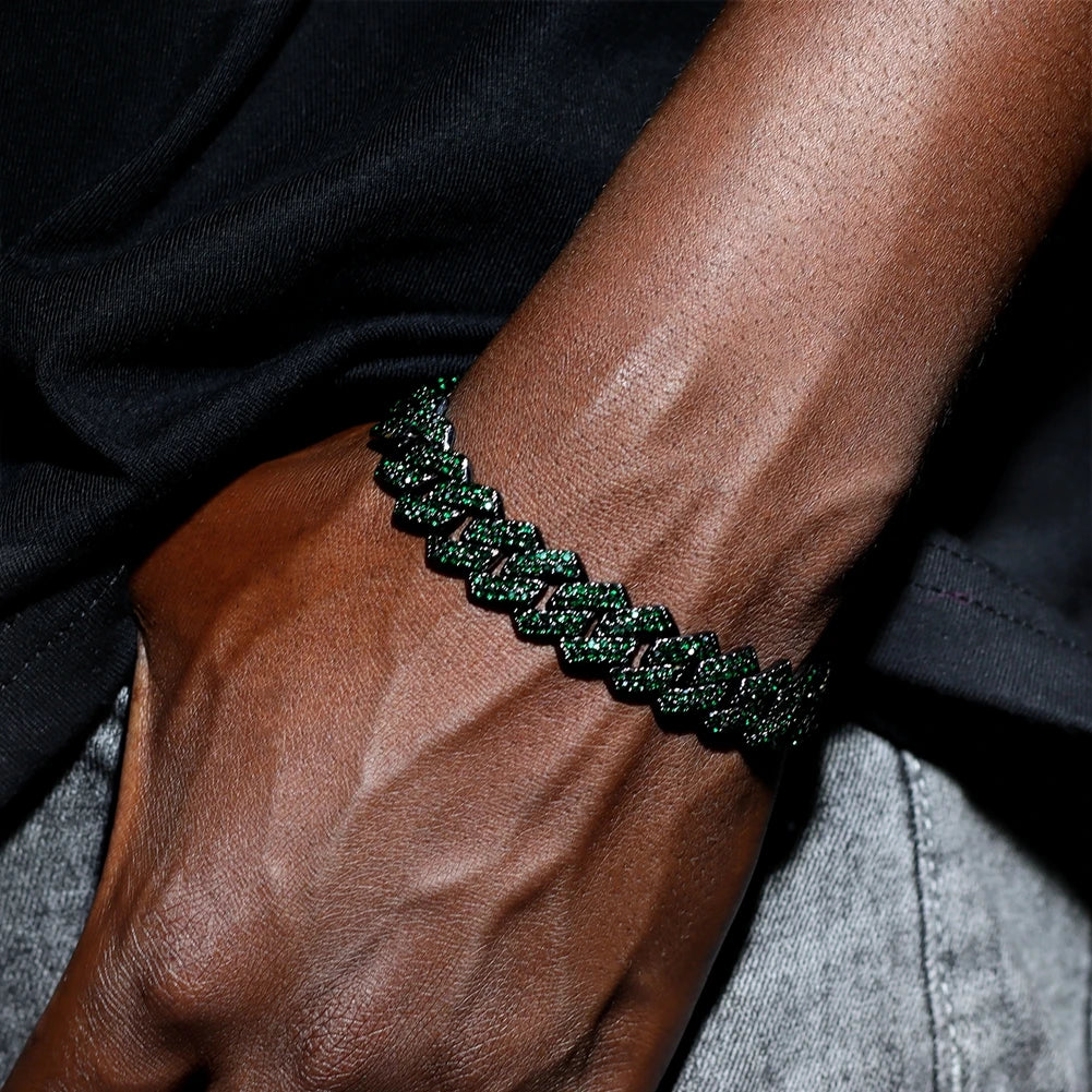 Bracelet Cuban Prong 14 mm — Rose