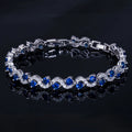Bracelet Wave Tennis — Argenté Bleu