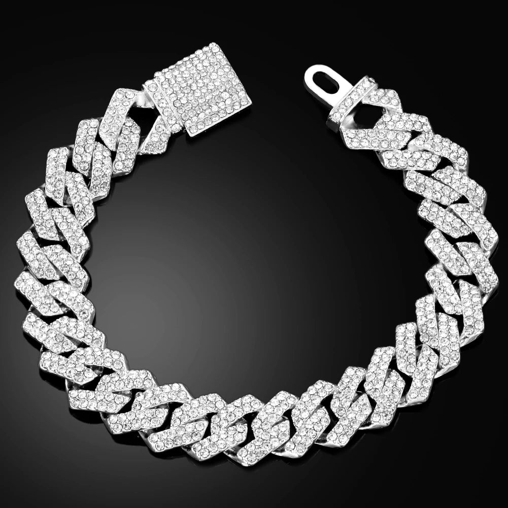 Bracelet Cuban Prong 14 mm — Doré