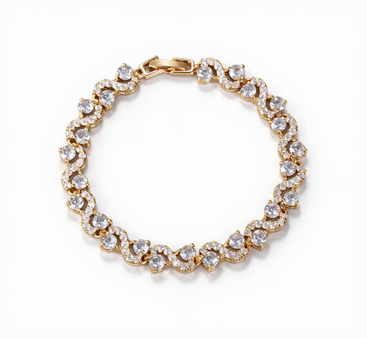 Bracelet Wave Tennis — Doré