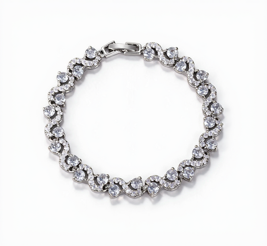 Bracelet Wave Tennis — Argenté