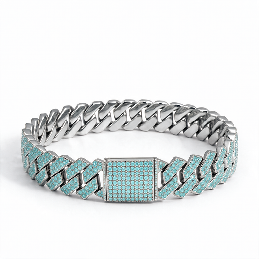 Bracelet Cuban Prong 14 mm — Noir