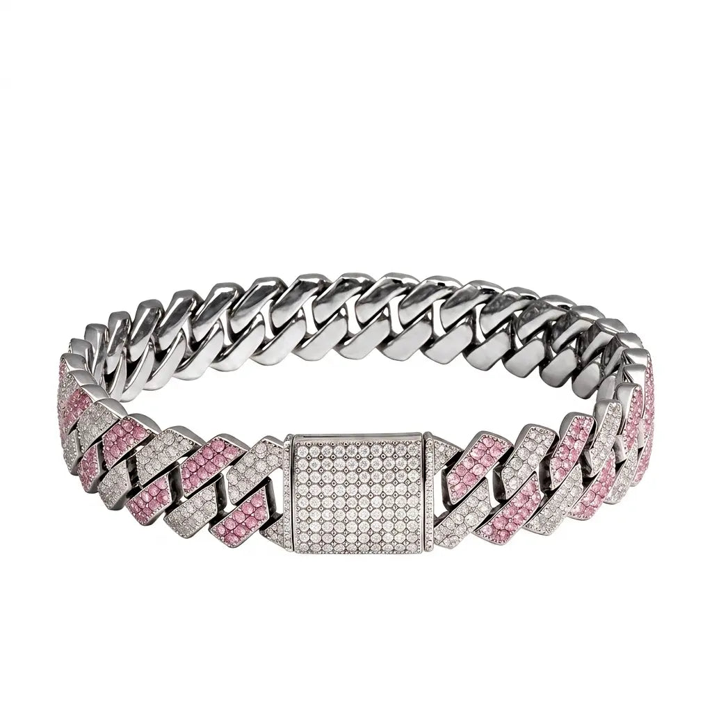 Bracelet Cuban Prong 14 mm — Rose Just Shine