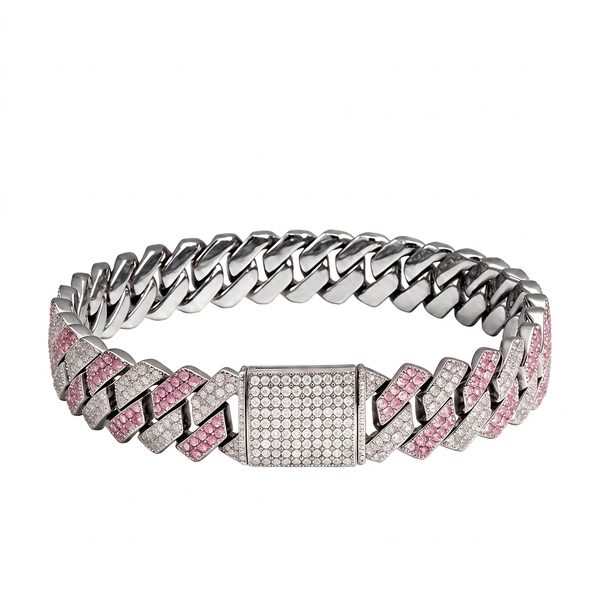 Bracelet Cuban Prong 14 mm — Rose