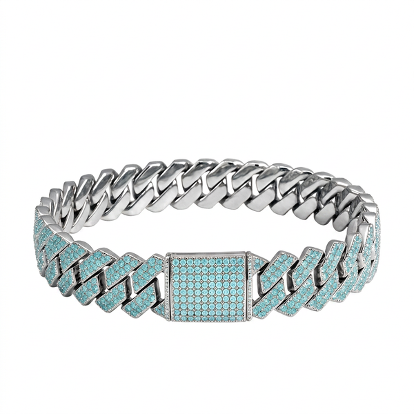 Bracelet Cuban Prong 14 mm — Noir