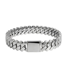 Bracelet Cuban Prong 14 mm — Argenté Storm