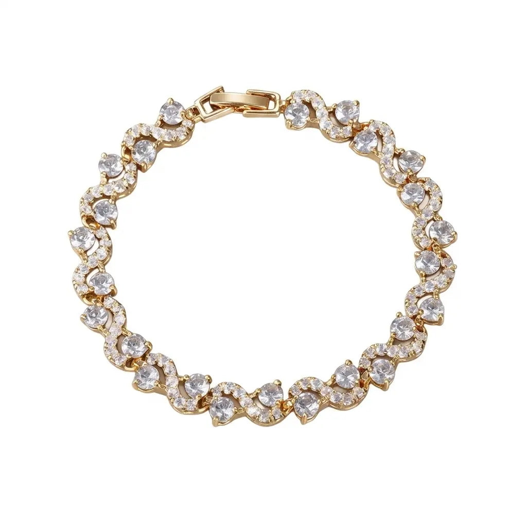 Bracelet Wave Tennis — Doré Just Shine