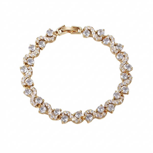 Bracelet Wave Tennis — Doré